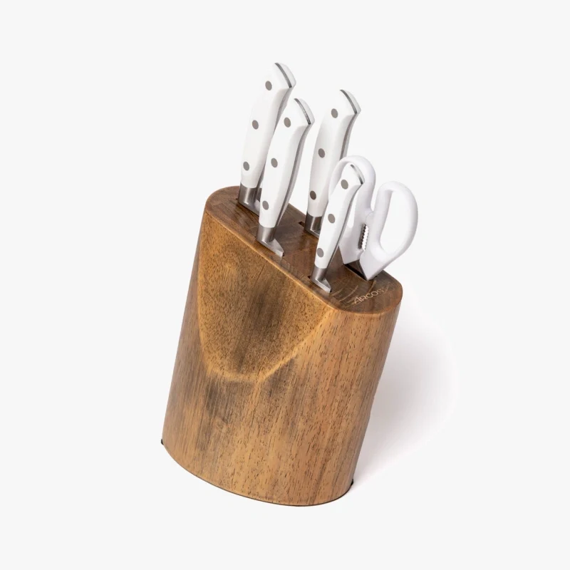 Juego Cocina 4 pzas. Serie Riviera Blanc + Tijeras + Taco Madera