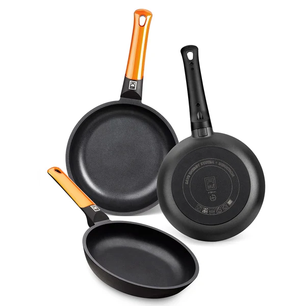 Set de 3 sartenes Efficient Orange 20-24-26 cm