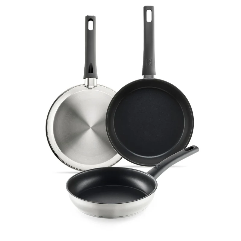 Set de sartenes 18-22-26 cm BRA Antistick Inox Edition