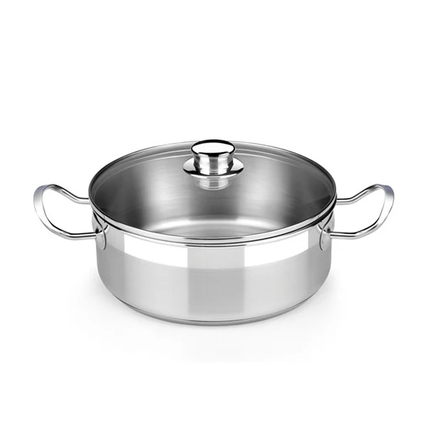 Cacerola con tapa de cristal acero inoxidable sin antiadherente Profesional