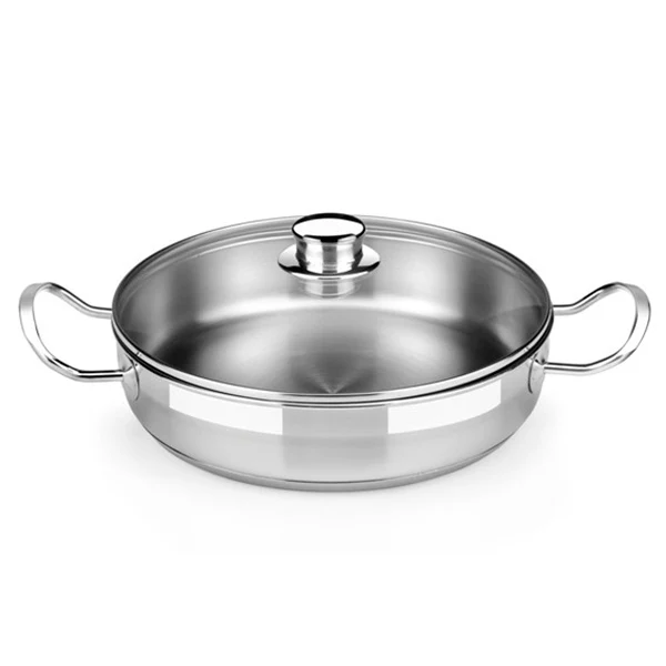 Rustidera con tapa de cristal acero inoxidable sin antiadherente Profesional