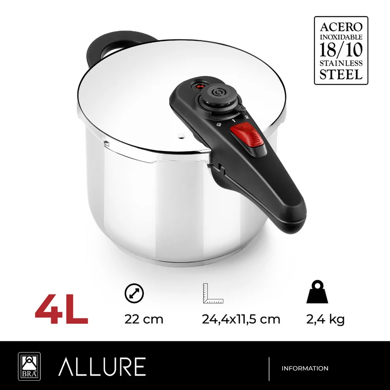 Olla a presión acero inoxidable Allure