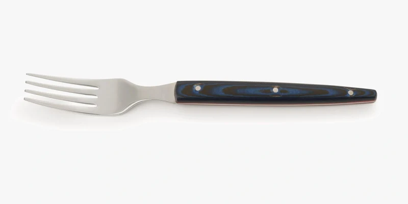 Tenedor chuletero The Origin micarta azul 220 mm