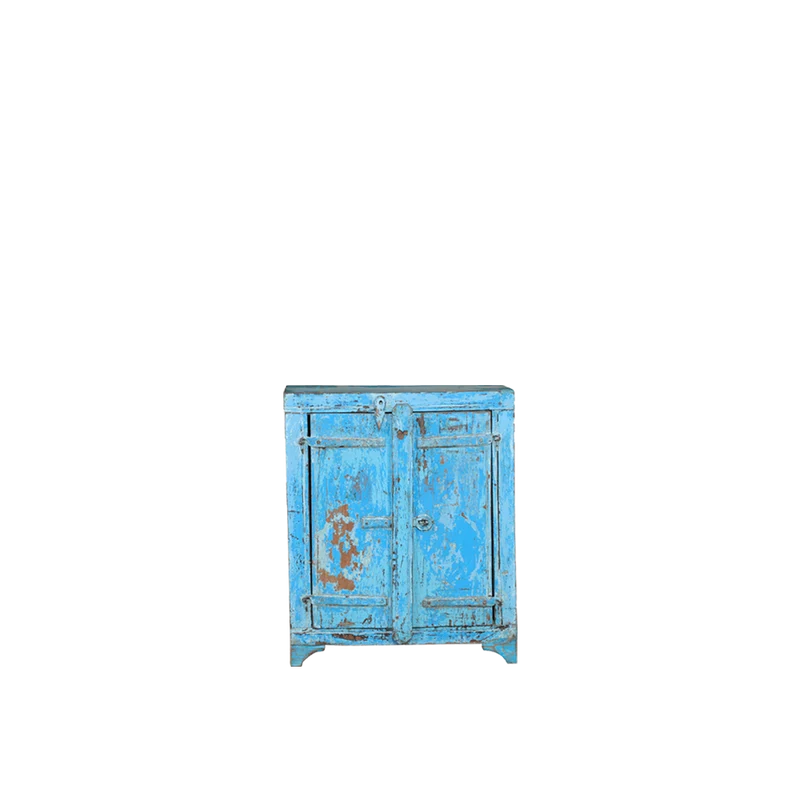 Aparador pequeño de madera teca azul - Indian Treasures