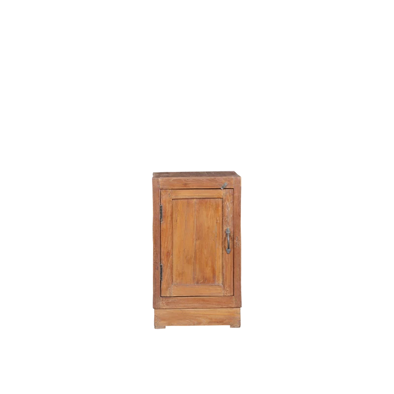 Mesita de noche en madera teca 36x37x63cm - Indian Treasures