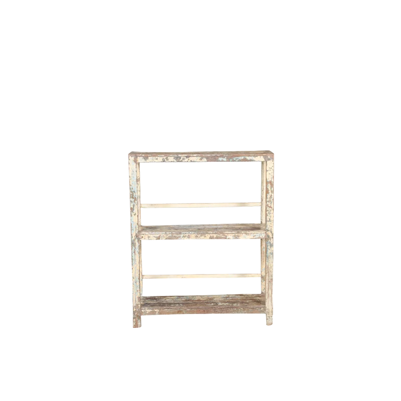 Librería de madera con 3 estanterías 90x29x110 - Indian Treasures