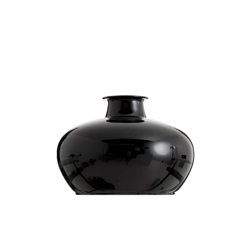 Jarrón de vidrio negro Chiaz D28x20cm