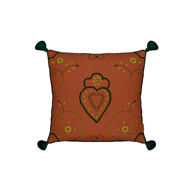 Cojín 60x60 cm Viana brick-verde