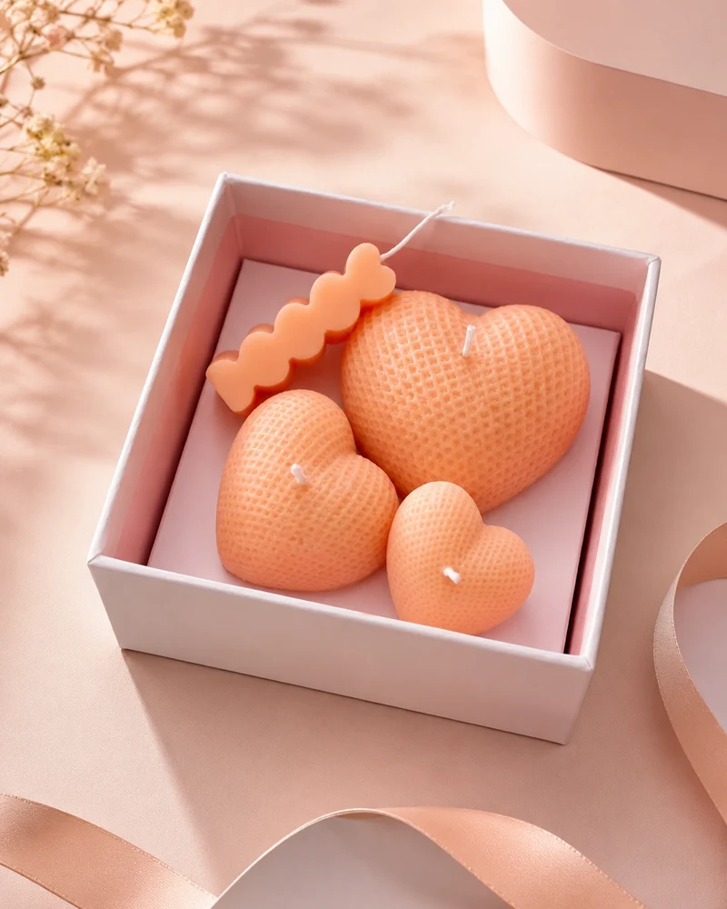 Pack de velas decorativas en forma de corazón