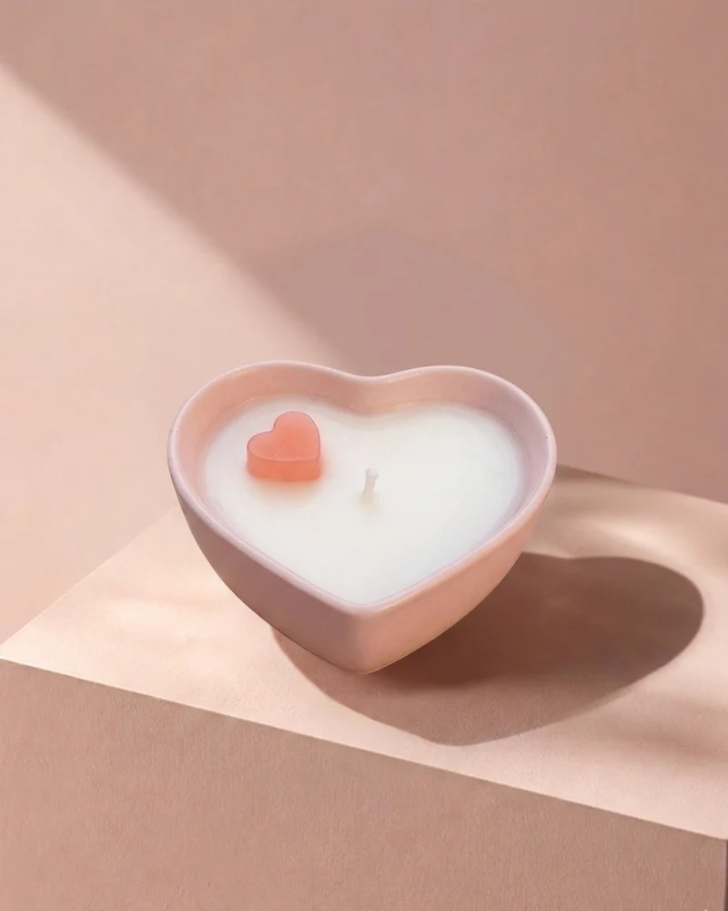 Vela de soja con forma de corazón
