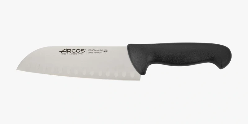 Cuchillo Santoku color negro Serie 2900 180 mm