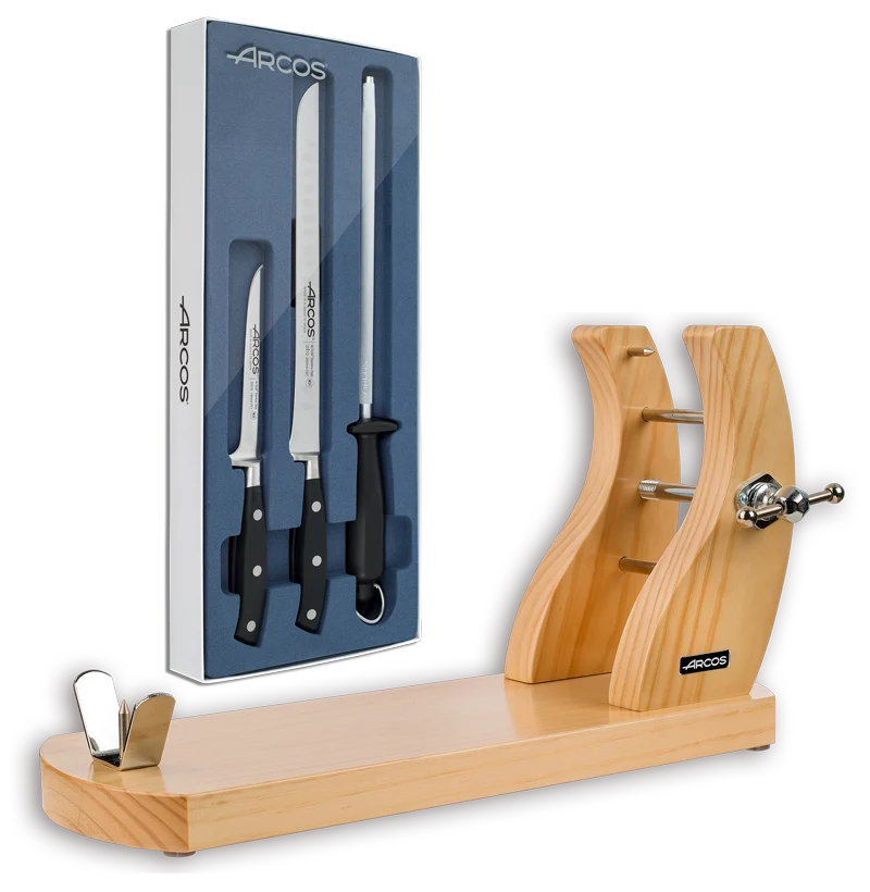 Set jamonero Serie Riviera y Soporte de Jamón