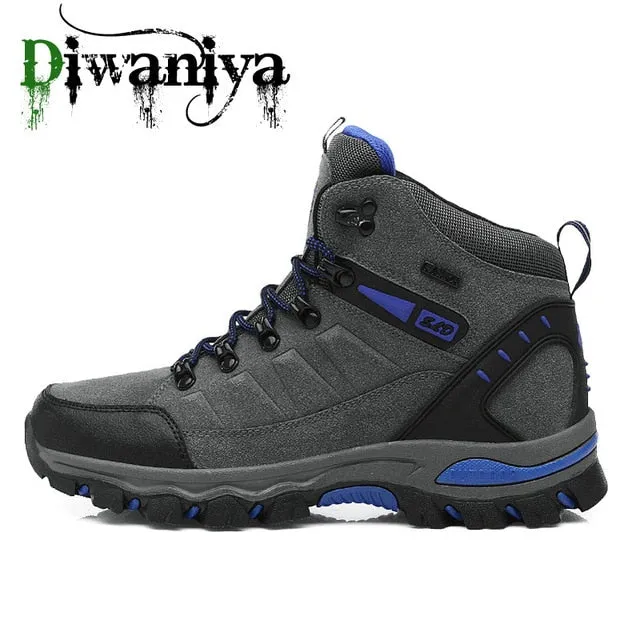 New Men Women Hiking Shoes Autumn Genuine Leather High Quality Ankle Boots Outdoor Walking Shoes Mountain Sport Climbing Boot
