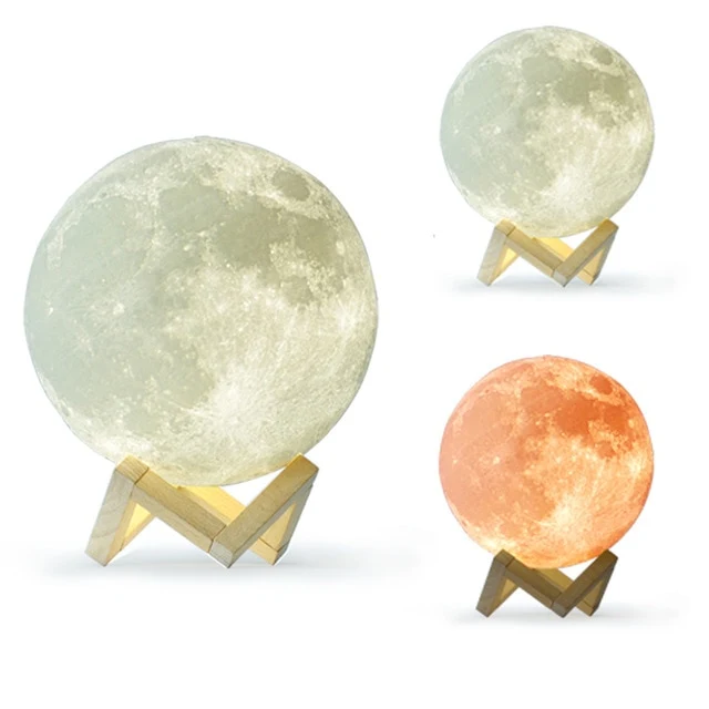 New Dropship 3D Print Moon Lamp Colorful Change Touch Usb Led Night Light Home Decor Creative Gift