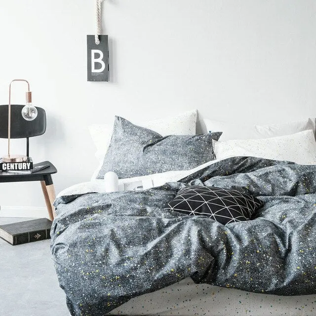 Grid stripes duvet cover pillowcase