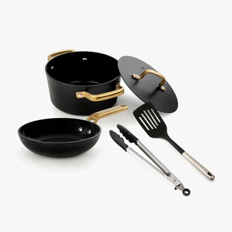 Set Sartén y Cacerola Samoa Iconic Negra + Utensilios