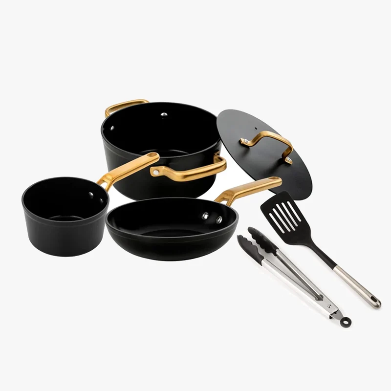 Set 3 piezas Serie Samoa Iconic Negra+ espátula ranurada y pinzas