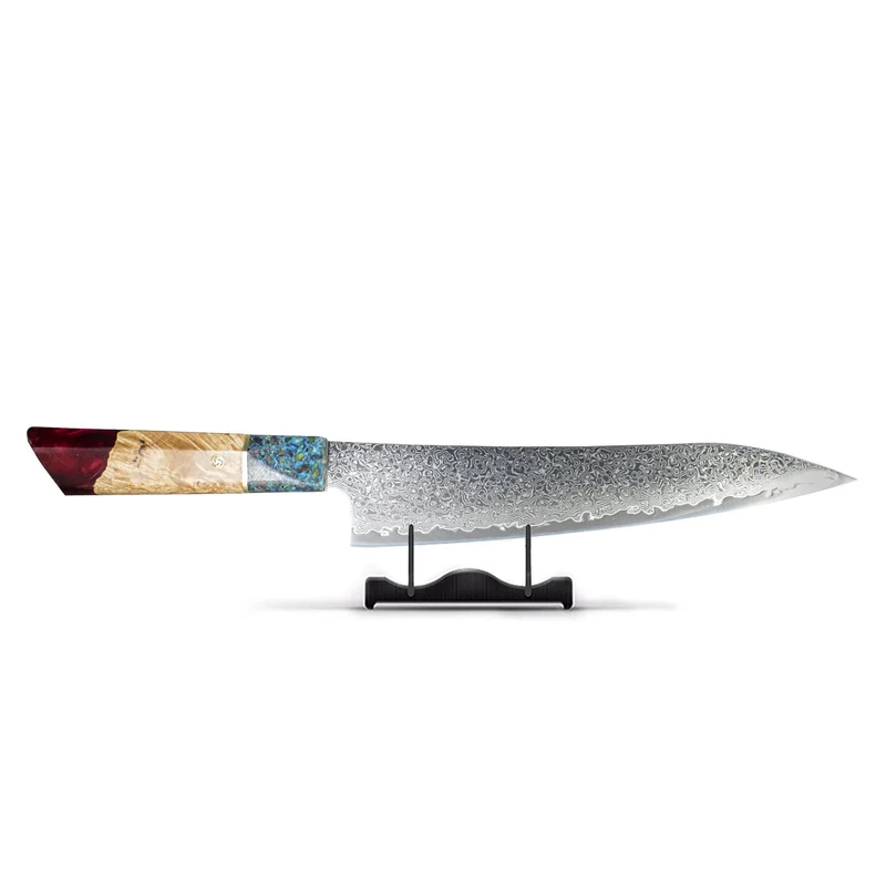 Ruby Epoxy Jewels - Cuchillo Chef Damasco 23 cm - Edición Especial