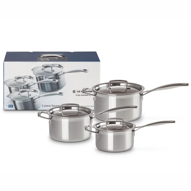 Le Creuset - Juego de cacerolas acero inoxidable (3 piezas)