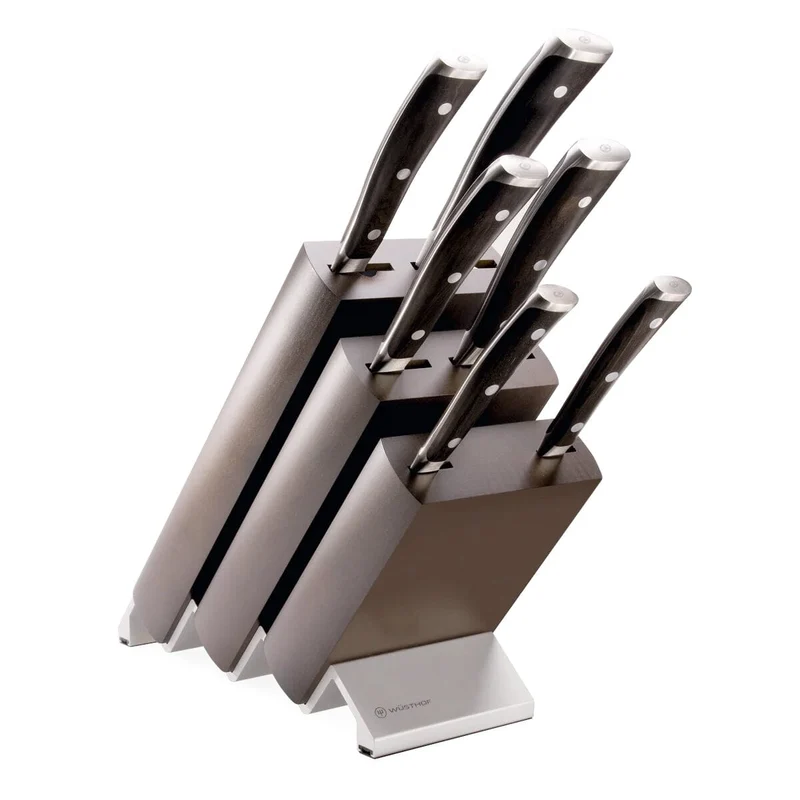 Wusthof - Juego de cuchillos Classic Ikon de 7 piezas con bloque - Mango de madera