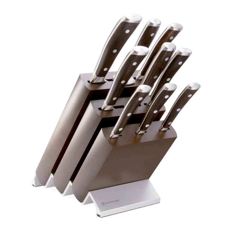 Wusthof - Juego de cuchillos Classic Ikon de 10 piezas con bloque - Mango de madera