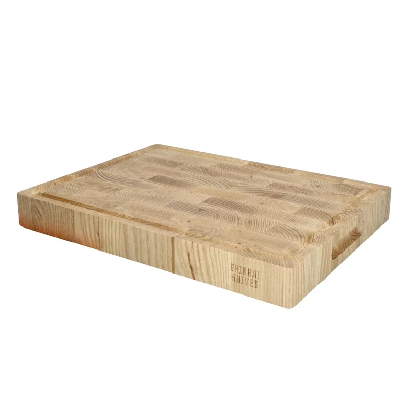 Tabla de cortar de lujo Shinrai Knives de madera de fresno - Madera de testa - 40 × 30 × 4,5 cm