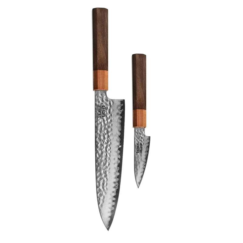 Shinrai Knives - Juego de 2 piezas Damascus exclusivo de Kigami - Cuchillo cocinero + cuchillo mondador