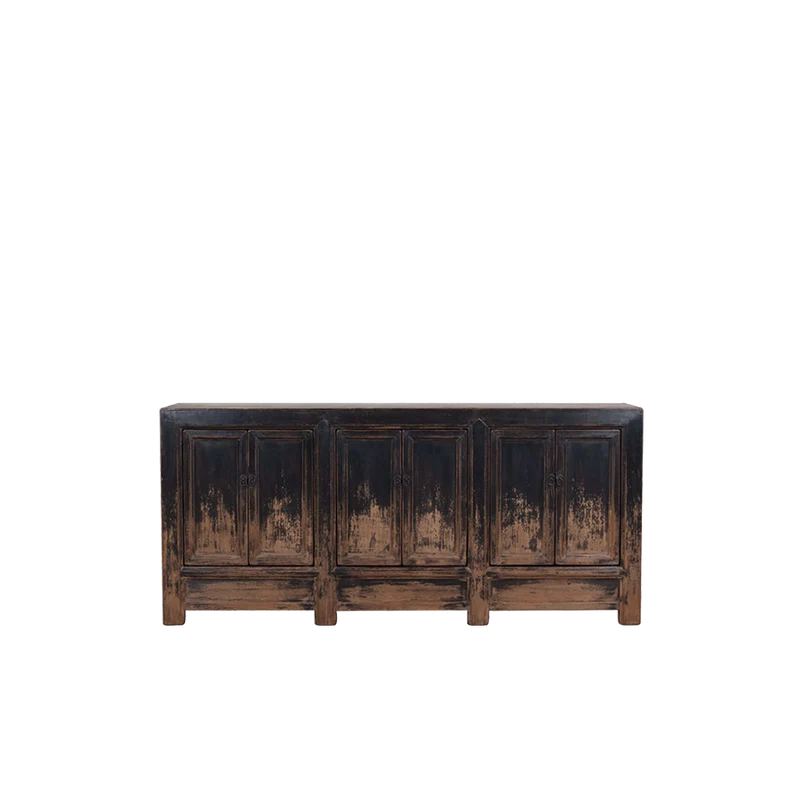 Aparador negro de madera con 6 puertas - Heritage