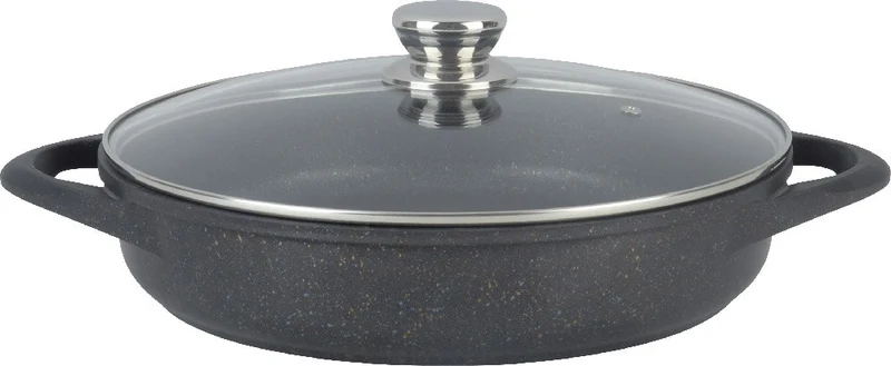 Olla de Aluminio Fundido con Recubrimiento de Mármol y Tapa