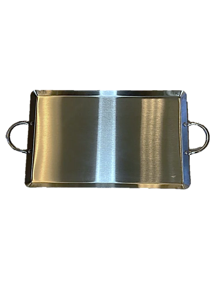 Comal Rectangular de Acero Inoxidable de 23" x 13" para Dos Quemadores