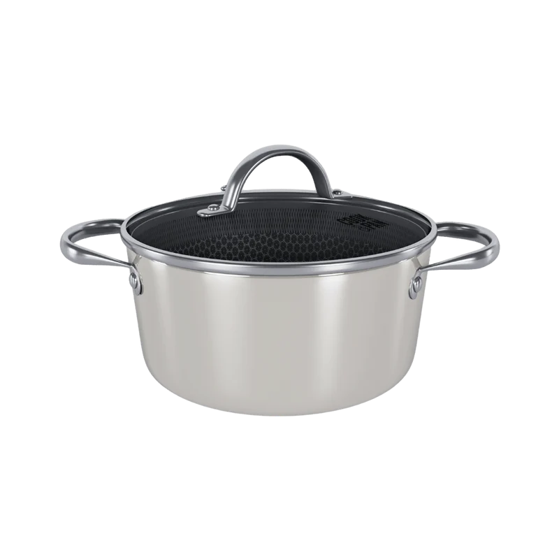 Cook & Pan - Olla Honey Go Ivory de 20 cm con tapa de cristal