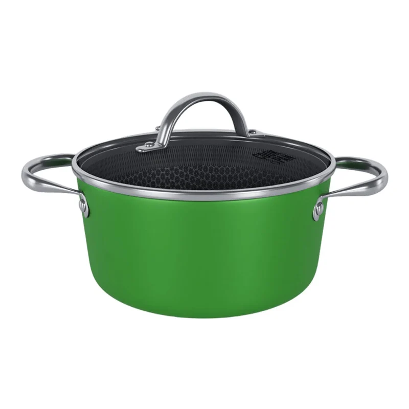 Cook & Pan - Olla de cocción Honey Go Green de 20 cm con tapa de cristal