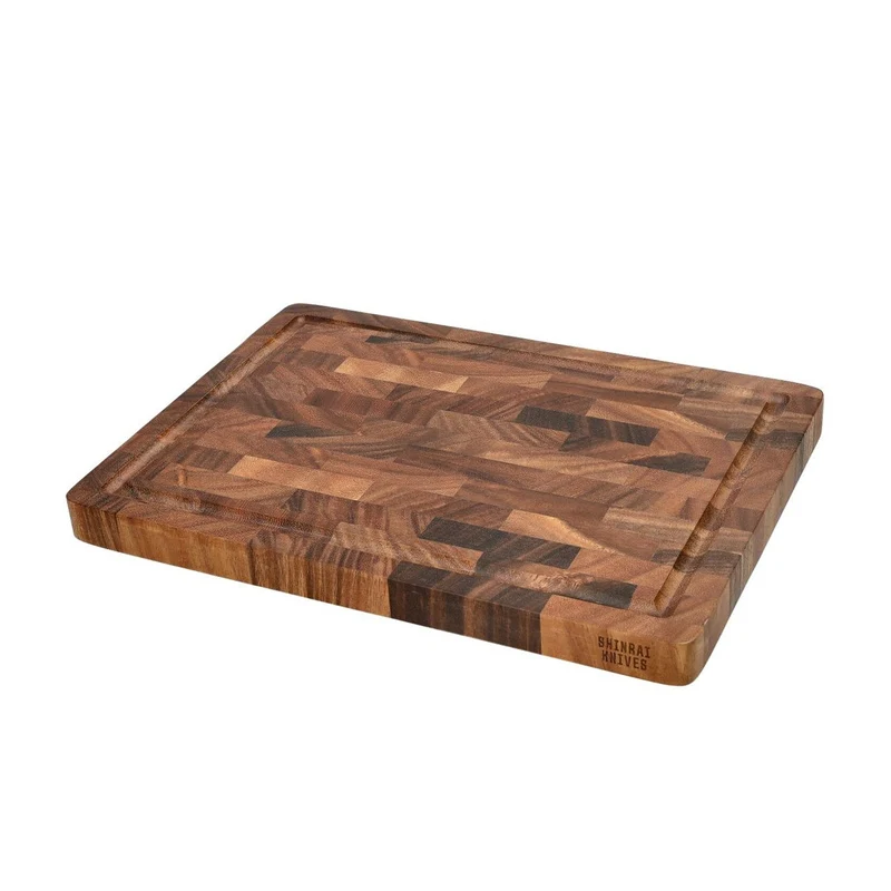 Tabla de cortar de lujo Shinrai Knives de madera de nogal - Veta final - 35 × 25 × 2,5 cm