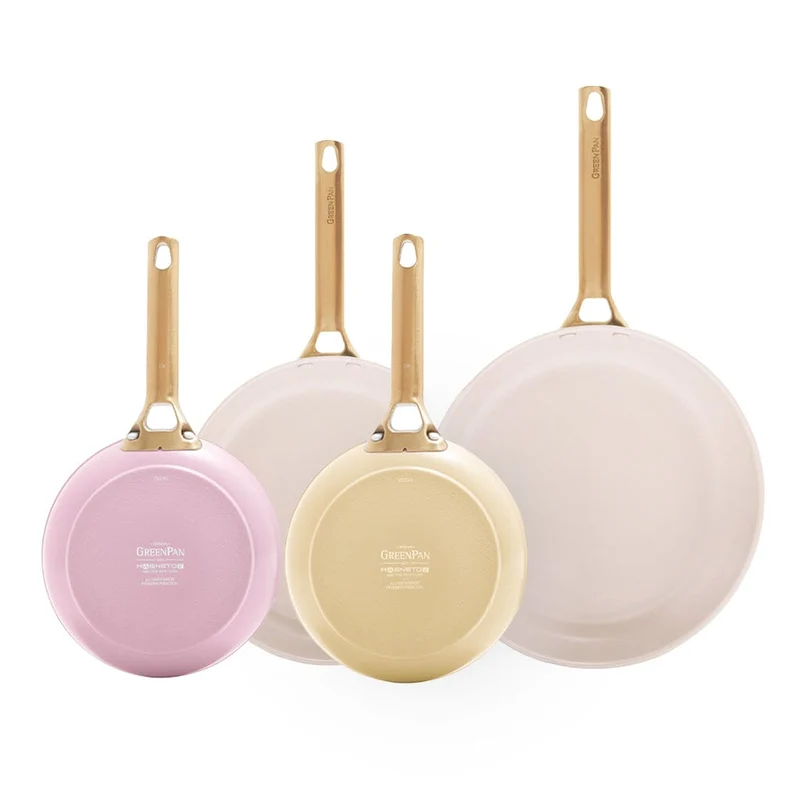 GreenPan - Juego de sartenes Padova Blush/Sunshine Yellow (4 piezas, 20/26/28 cm)