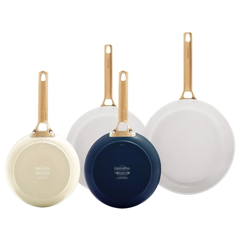 GreenPan - Juego de 4 sartenes Padova Cream/Oxford Blue de 20/26 cm