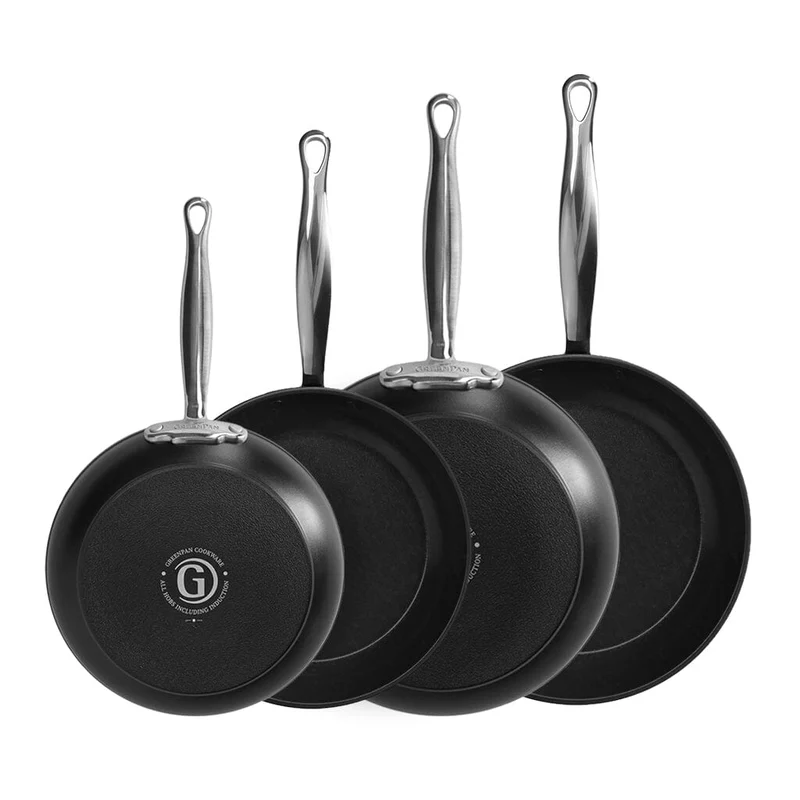 GreenPan - Juego de sartenes Barcelona Pro de 4 piezas 20/24/28/32 cm