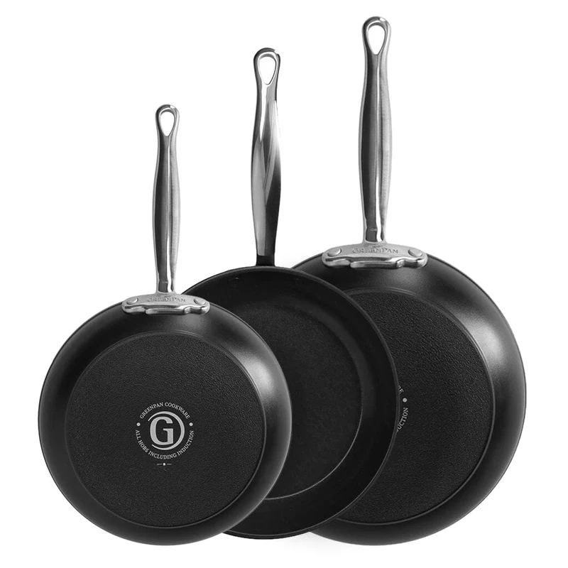 GreenPan - Juego de sartenes Barcelona Pro de 3 piezas 20/24/28 cm
