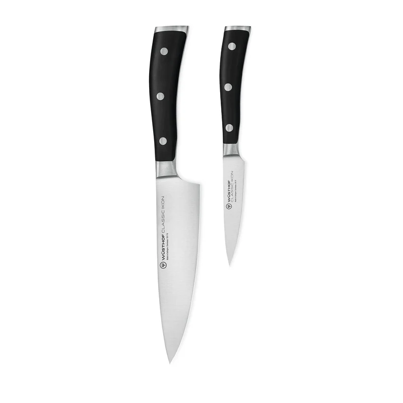 Wüsthof - Juego de cuchillos Classic Ikon de 2 piezas: cuchillo de chef pequeño y cuchillo de oficina