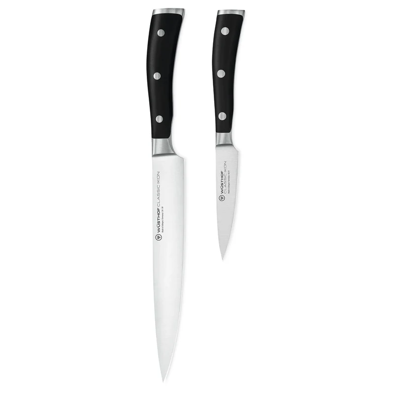 Wüsthof - Juego de cuchillos Classic Ikon de 2 piezas: cuchillo para carne y cuchillo de oficina