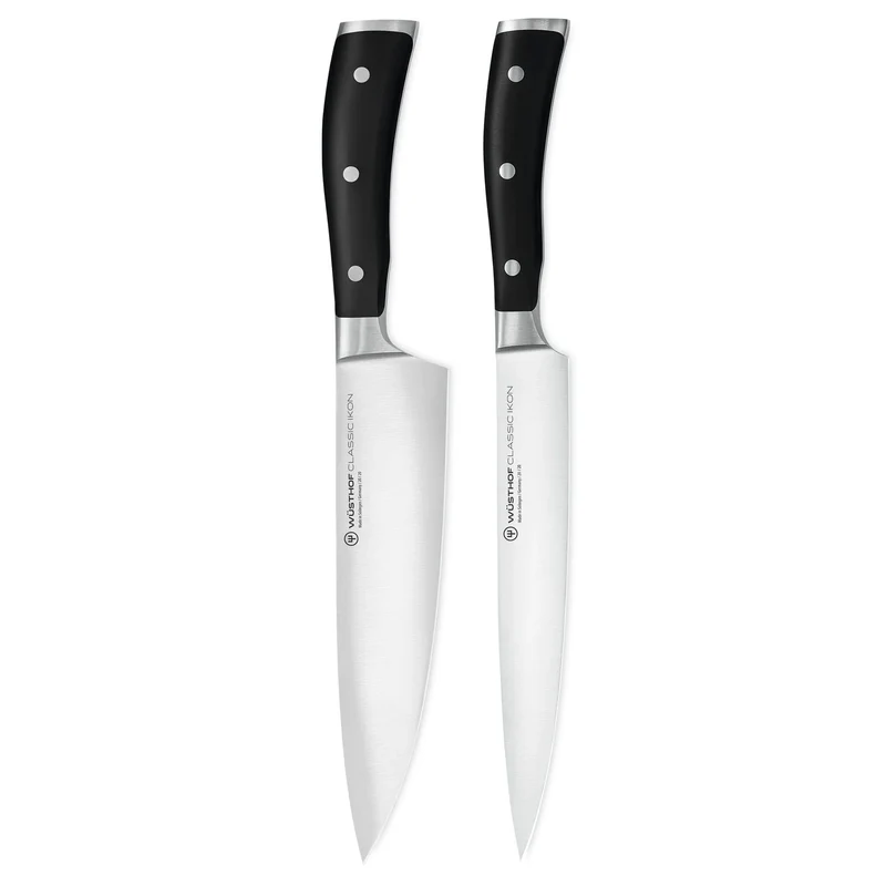 Wüsthof - Juego de cuchillos Classic Ikon de 2 piezas: cuchillo de chef y cuchillo para carne