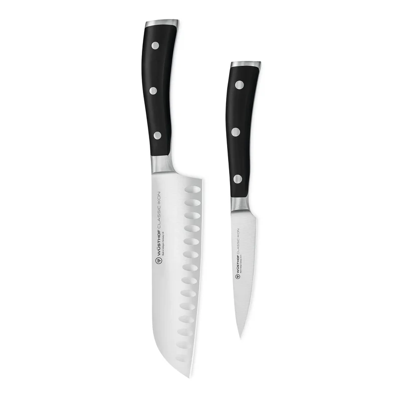 Wüsthof - Juego de cuchillos Classic Ikon de 2 piezas - Santoku + cuchillo de oficina