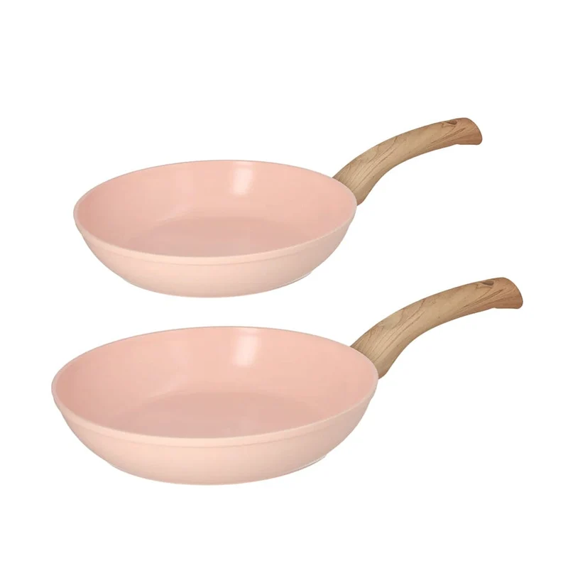 Cook & Pan - Juego de sartenes color rubor (2 piezas)