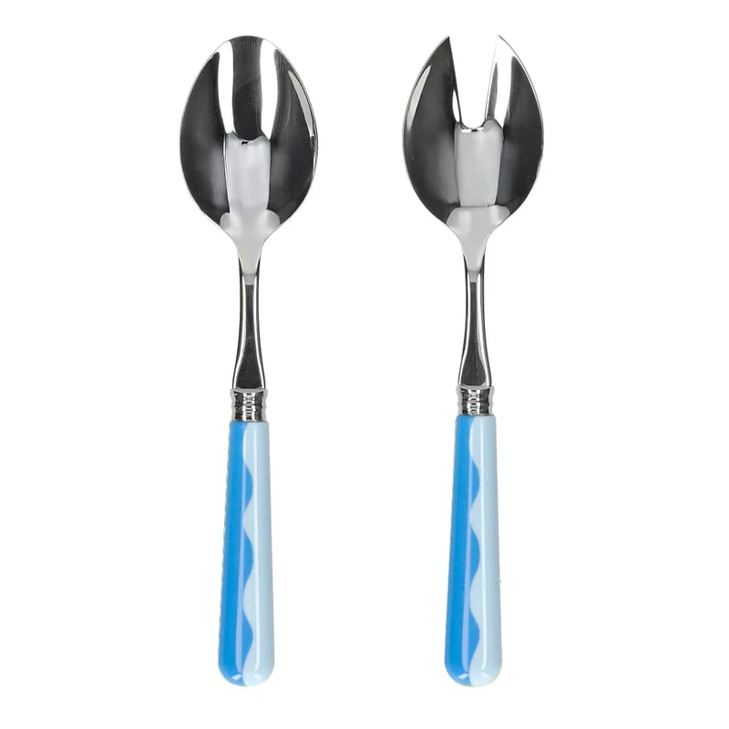 Addison Ross - Cubiertos para ensalada Wave - Periwinkle & Pale Denim