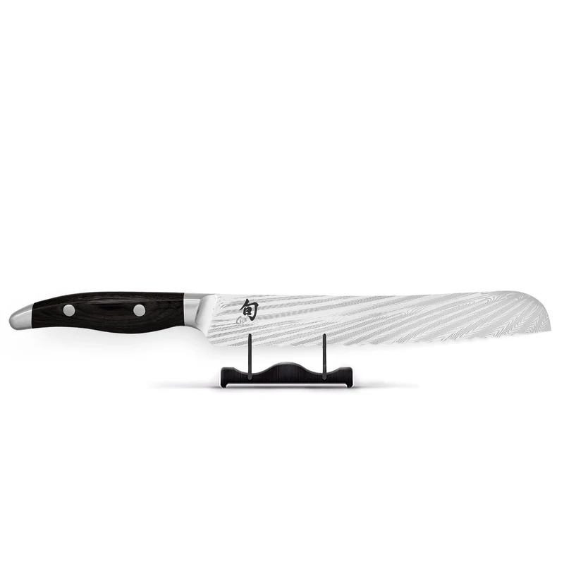 Kai Shun - Cuchillo para pan Nagare negro (23,0 cm)