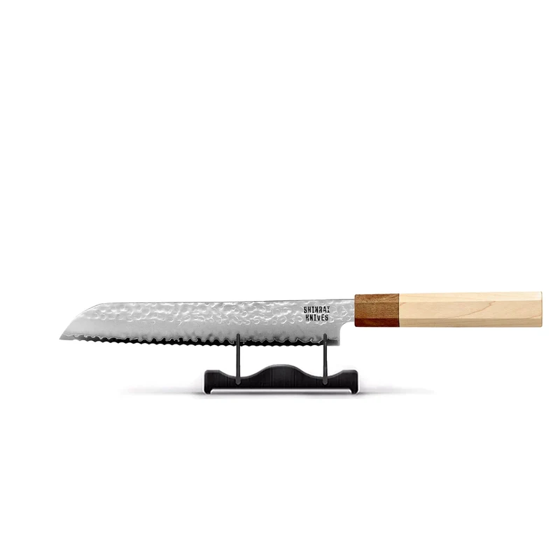 Shinrai Knives - Cuchillo de pan Kirameki Damasco de 20 cm
