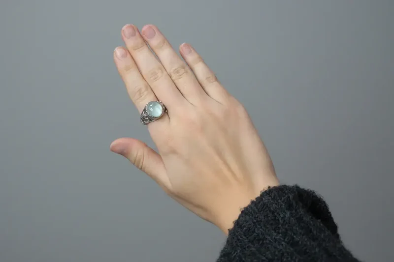 Anillo adaptable de prehnita