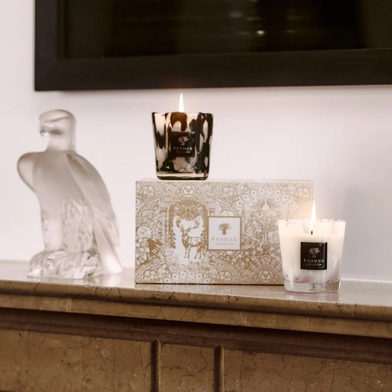 Set de 2 velas Baobab Pearls Black-White