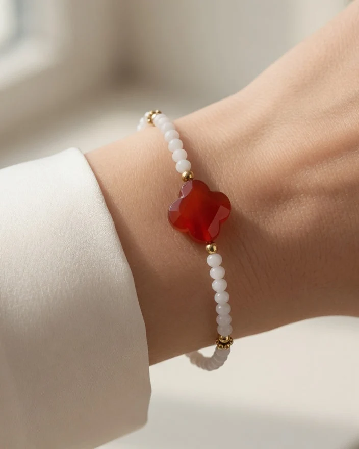 Pulsera de cornalina y piedra luna