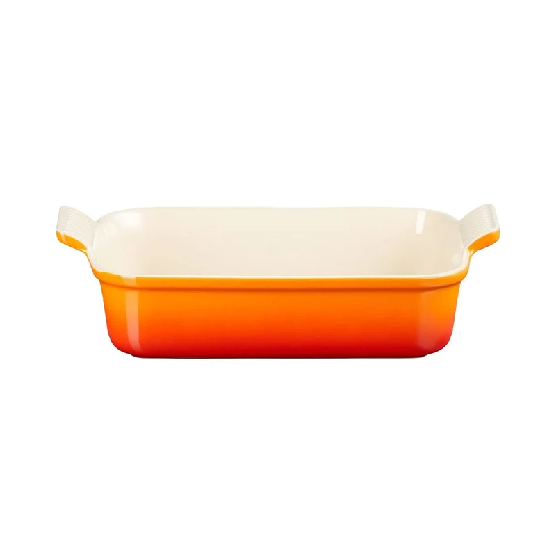 Le Creuset - Fuente de horno Heritage rectangular Naranja-rojo 26 x 19 cm