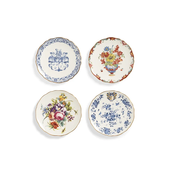 Set 4 platos porcelana